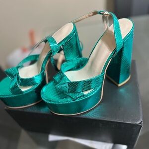 Emerald Green Platform Heels